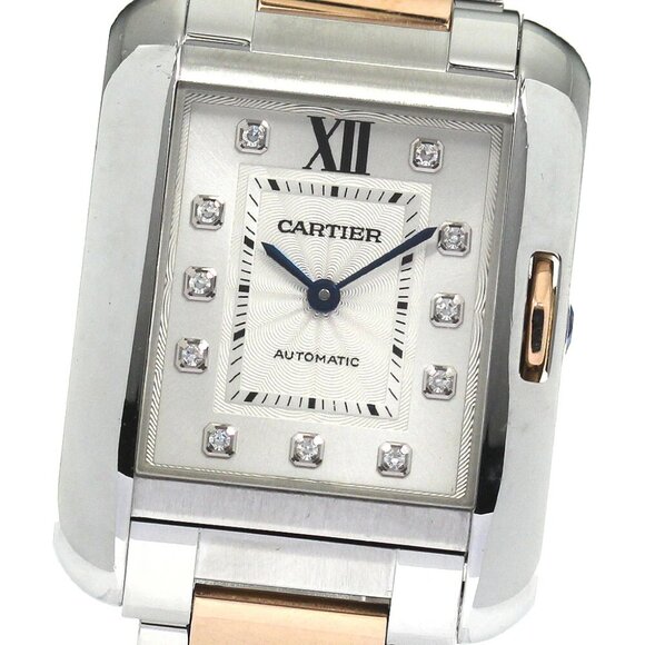 CARTIER Tank Anglaise LM WT100025 11P diamond Automatic Ladies Watch_792338 - Picture 6 of 6